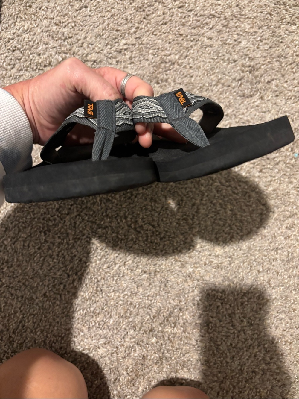 Men’s Teva Black Sandals with Gray Patterned Webbing - Picture 3 of 8